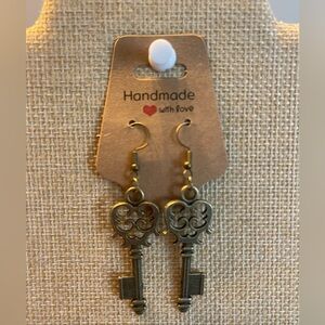 Handmade regal key earrings